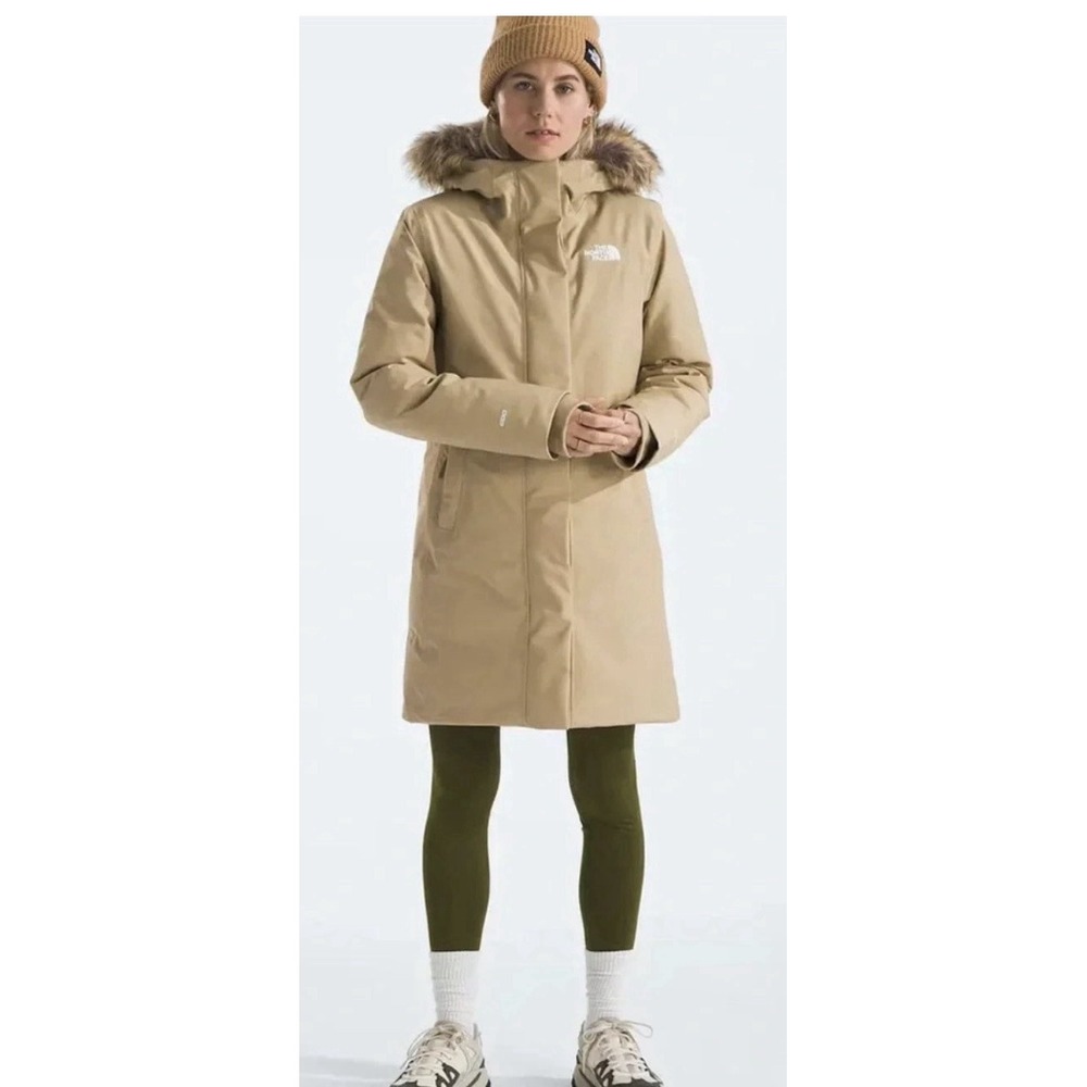 $350 The North Face Women's Arctic Parka Jacket Size Small Brown Latte Tan